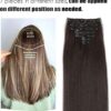 HAIRCUBE Clip in Hair Extension Natural Black to brown Full Straight Hair Extension Ins for Women Synthetic Heat Resistant 24 Inch-B09BN2HYJT