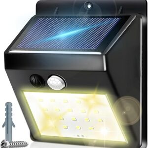Solar Lights for Outdoor Use with Motion Sensor LED Waterproof, Super Bright Garden Wall Light for Wall, Post, Pathway, Garden, Outdoor Light, Security Wall Light 30Led-B0DMSQVRC3