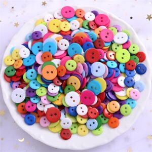 50pcs Small 8mm Resin Buttons Scrapbook 2-Holes buttons for clothing -B0DM2FP17F
