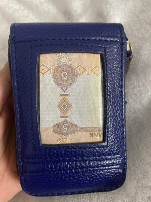 [ Blue ] Women Men Wallet Thin Leather RFID Blocking Zipper Wallet ID Credit Card Holder Name Cards Case Pocket Organizer Money Coin Bag-B0BXFSSGTL