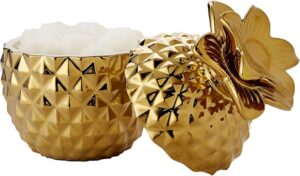 SKL HOME by Saturday Knight Ltd. Cotton Jar, Ceramic, Gold-B08SBFX77H