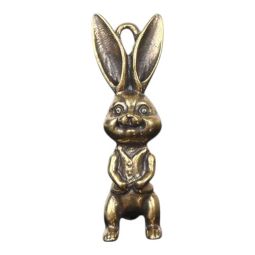 MYSouq-store-Zodiac Animal Rabbit Figurines Brass Car Keychain Pendants Vintage DIY Lanyard Hanging Jewelry Women Men Keyring Decoration Gift--B0BVN2GZBF