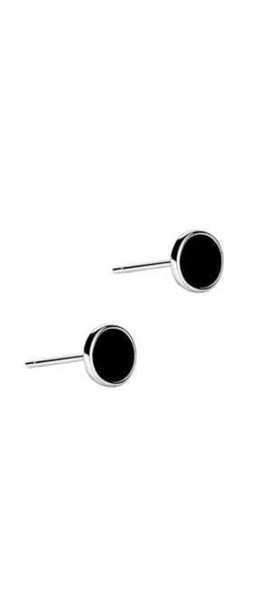 B0DLJC7M7X925 calibre sterling silver earrings made of black vinyl for men and women from Mai Souq Stour (one piece) - screw diameter: 0.6 cm/0.27 inch (approx.) + nail length: 1.1 cm/0.43 inch (approx.), metal-