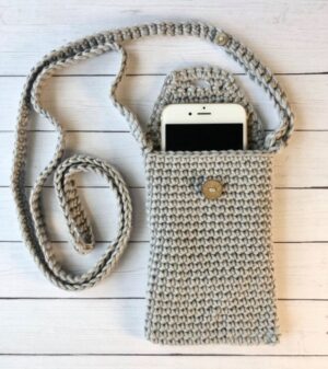 18x16 CM Mobile Handmade Crochet Crossbody Bag-B0DLWCP1QJ