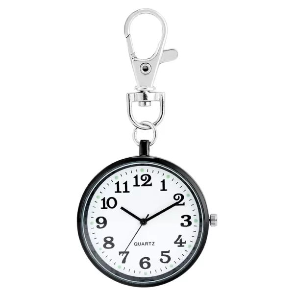 My Souq Store Stainless Steel Pocket Watch with Quartz Movement and Cute Keychain New Gift - Silver - 1 Piece-B0DLJF711Z