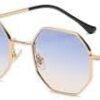 [ A -Gold-Blue yellow ]Retro Square Sunglasses for Men/Women Fashion Small Frame Polygon Sun Glasses Vintage Metal Outdoor Driving Eyewear-B0CKTVNS14