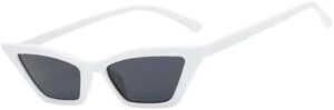 Men's Fashion Women's Luxury Cat Eye Sunglasses Triangle Vintage Design UV400 Sun Glasses Unisex Classic Small Outdoor Goggle Shades (New Edition) (white X Black)-B0D77GH4MF