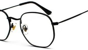 [Black-Clear]Retro Square Sunglasses for Men/Women Fashion Small Frame Polygon Sun Glasses Vintage Metal Outdoor Driving Eyewear-B0CDNJFNY1