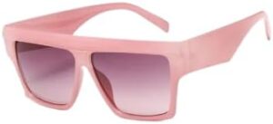 [1Pcs] [pink] Oversized Square Gradient Sunglasses Women Ins Popular Outdoor Beach Goggles Men Shade UV400 Sun Glasses-B0CMJVF99S