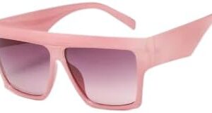 [1Pcs] [pink] Oversized Square Gradient Sunglasses Women Ins Popular Outdoor Beach Goggles Men Shade UV400 Sun Glasses-B0CMJVF99S