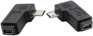 1PCs - New Mini USB to Micro USB Adapter Plug 90 Degree Left&Right Angle Micro USB Male to Mini USB Female Type B Connector Charge Data (V8 to V3 Right,)-B0DPDM1HDD