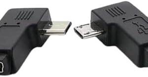 21w6PmdrlFL._AC_SX450_ 1PCs - New Mini USB to Micro USB Adapter Plug 90 Degree Left&Right Angle Micro USB Male to Mini USB Female Type B Connector Charge Data (V8 to V3 Right,)-B0DPDM1HDD