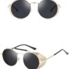 [1Pcs] Round Metal Sunglasses Steampunk Men Women Brand Designer Glasses Oculos De Sol Shades UV Protection-B0CSHZP41F