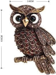 1PCs Cute Vintage Owls Brooch Enamel Animal Badge Corsage Pins Jewelry Gift (Owls Brooch - XZ0217-1) Color May Deffrent-B0CKY42X9P