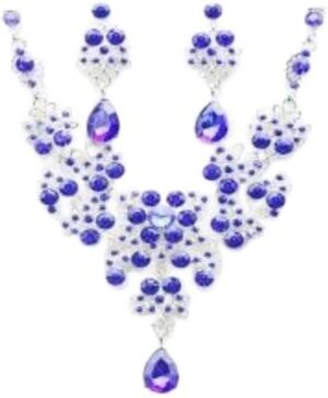 (1 Set - Blue, 45cm) Butterfly drop necklace earrings set, wedding jewelry, wedding accessories High-grade electroplated alloy jewelry for woman-B0CQR7HKP7