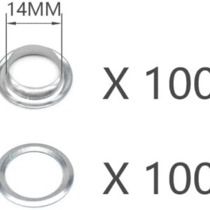 31+JSd1P0XL._AC_ 100 (Silver) Metal Eyelet Grommet Ring Kit for Garment Canvas Sewing Accessories Silver - (Iner Dia. 14 )-B0CPYK5DSLm-Outer Dia 22.5mm)