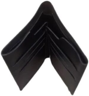 Leather Passport Wallet, Natural leather, With Multi Credit Card Slot- Black-B09SZ9MJTV