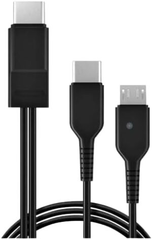 [1Pcs-100Cm-Type C-Micro USB, 100cm-Type C Male ] 2 in 1 USB Type C Cable Splitter to Micro Type-C Mobile Phone Charging Cable (C003)B0D3ZGKKFY