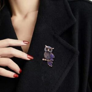 1PCs Cute Vintage Owls Brooch Enamel Animal Badge Corsage Pins Jewelry Gift (Owls Brooch - XZ0217-1) Color May Deffrent-B0CKY42X9P