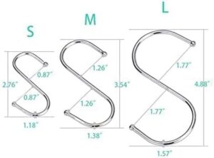 -Stainless Steel S Hook 10 Pack Pot Hanger Round Polished Metal Chef Kitchen Tools L 10Kilos Carrying per Hook-B0CKXNV88S