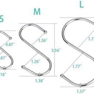 31NvnWN+r5L._AC_ -Stainless Steel S Hook 10 Pack Pot Hanger Round Polished Metal Chef Kitchen Tools L 10Kilos Carrying per Hook-B0CKXNV88S
