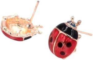 Small 1 pcs Handmade Oil Insect Brooch Fashion Animal Brooch Rhinestone Female Jewelry Ladybug Brooch 1X0.70 Cm-B0DPV6SC8B