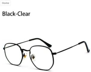 [Black-Clear]Retro Square Sunglasses for Men/Women Fashion Small Frame Polygon Sun Glasses Vintage Metal Outdoor Driving Eyewear-B0CDNJFNY1