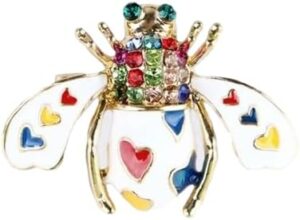 Unisex Enamel Bee Brooches Insect Brooch Pin Cute Small Badges Fashion Jewelry Wholesale Women and Men Jewelry hot (ER01)-B0D3BX6VXL
