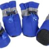 MySouq-Store [4pcs/set] Waterproof Pet Dog Shoes Anti-slip Rain Boots Footwear for Small Cats Dogs Puppy Dog Pet Booties Pet Paw Accessories (Blue, 3)B0CRCCMK37
