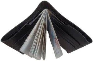 Leather Passport Wallet, Natural leather, With Multi Credit Card Slot- Black-B09SZ9MJTV