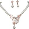 MySouq-Store Fashion Simple rhinestone necklace earrings set Bridal Wedding Party Rhinestone Water Drop Pendant Necklace Drop Earrings Set (N15 - China)B0D67DVW8K