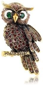 1PCs Cute Vintage Owls Brooch Enamel Animal Badge Corsage Pins Jewelry Gift (Owls Brooch - XZ0217-1) Color May Deffrent-B0CKY42X9P
