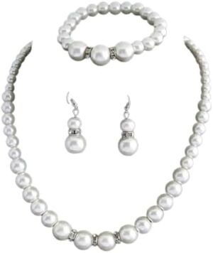 (1 Set) (As Shown) Fashion Simple rhinestone necklace earrings set Bridal Wedding Party Rhinestone Water Drop Pendant Necklace Drop Earrings Set (Ryan's Jewelry-Metal Color:18)B0D22DF3MJ