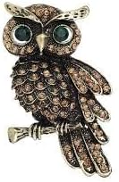 1PCs Cute Vintage Owls Brooch Enamel Animal Badge Corsage Pins Jewelry Gift (Owls Brooch - XZ0217-1) Color May Deffrent-B0CKY42X9P