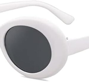 Men's Fashion Women's Luxury Cat Eye Sunglasses Triangle Vintage Design UV400 Sun Glasses Unisex Classic Small Outdoor Goggle Shades (oval - white)-B0DP15NJMB