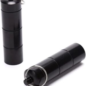 31wF9LQSceL._AC_SX466_ 1PC Portable Aluminum Survival Waterproof Pill Box Container Medicine Storage Case First-Aid Bottle With Key Ring Travel Kits -1PCs-B0DK93JLLV