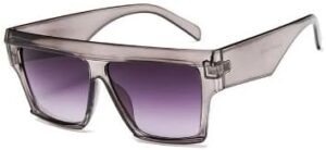 [1Pcs] [Light gray gradient] Oversized Square Gradient Sunglasses Women Ins Popular Outdoor Beach Goggles Men Shade UV400 Sun Glasses-B0CMJWQ1CX