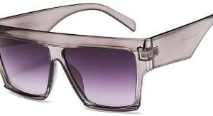 [1Pcs] [Light gray gradient] Oversized Square Gradient Sunglasses Women Ins Popular Outdoor Beach Goggles Men Shade UV400 Sun Glasses-B0CMJWQ1CX