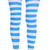 Women Girls Rainbow and Multicolor Striped Tights Opaque Stockings Full Length Pantyhose for Christmas Halloween Cosplay Traffic striped pant (Blue & white)-B0DP1PYMMJ