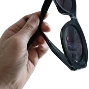 31yd8zxbNFL._AC_ Men's Fashion Women's Luxury Cat Eye Sunglasses Triangle Vintage Design UV400 Sun Glasses Unisex Classic Small Outdoor Goggle Shades (Oval - Black)-B0DP1J1Q2V