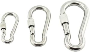 D Shape Hook With Safety Lock Around 10-8-6 cm - 3 Pcs Deffrent Shapes-B0C6KNZF7P