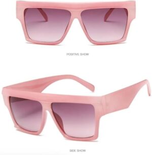 [1Pcs] [pink] Oversized Square Gradient Sunglasses Women Ins Popular Outdoor Beach Goggles Men Shade UV400 Sun Glasses-B0CMJVF99S