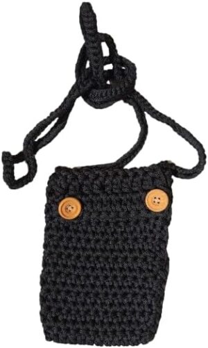 19X15 cm Mobile Handmade Crochet Crossbody Bag B0CWVVDC9F