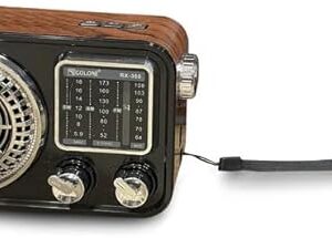 Wireless BT Audio Radio RX-388 FM/AM/SW 3Bands RadioWork with TWS, TF Card - USB - Type C 360Antenna Rechatgable With MP3/BT Music Player, wooden color-B0DLBJHPPB
