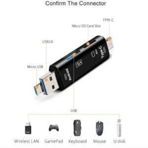 417icRUWboL._AC_SX450_ 5 in 1 Multifunction Usb 2.0 Type C/Usb/Micro Usb/Tf/SD Memory Card Reader-B0BT5X8P6B