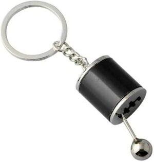 Zinc Alloy Car Gear Knob Shift Styling Keyring (Black)B09TGVBKFL