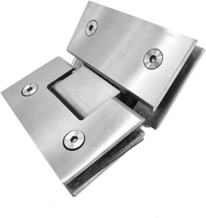Heavy Duty 180 Degree Glass Door Cupboard Showcase Cabinet Clamp Glass Shower Doors Hinge Replacement Parts,Stainless Steel Bright Finish-B0C5R4GZF5