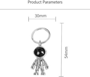 Space Man Metal Keychain, 5 cm - Gold-B0BDFFCSBK