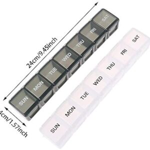 Travel Pill Box Plastic Pill Case Weekly Medicine Storage Organizer Container Drug Tablet Dispenser Independent Lattice Holder ( TRANSPARENT )-B0BW2CVDFH