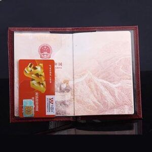 1PCs Travel Passport ID Card Cover Holder Case Faux Leather Color May Little Different 14 * 10 Cm (Shiny Black)-B0DBM5N25H